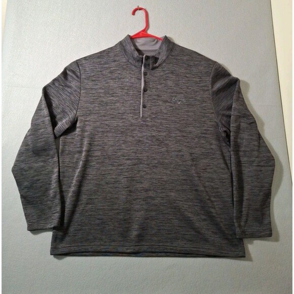 Callaway 1/4 “4-button” Golf Pullover Mens XL Sweater Jacket W/Pockets EUC - Picture 1 of 8